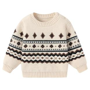 【清仓】babylove婴儿毛衣秋冬针织衫宝宝保暖衣服百搭上衣费尔岛