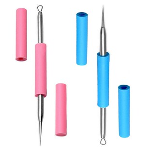 真空抗菌粉刺针黑头针暗疮针痤疮针美容院用专业挑痘痘双头带盖帽