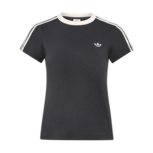 简约日常修身运动正肩短袖T恤女adidas Originals阿迪达斯三叶草