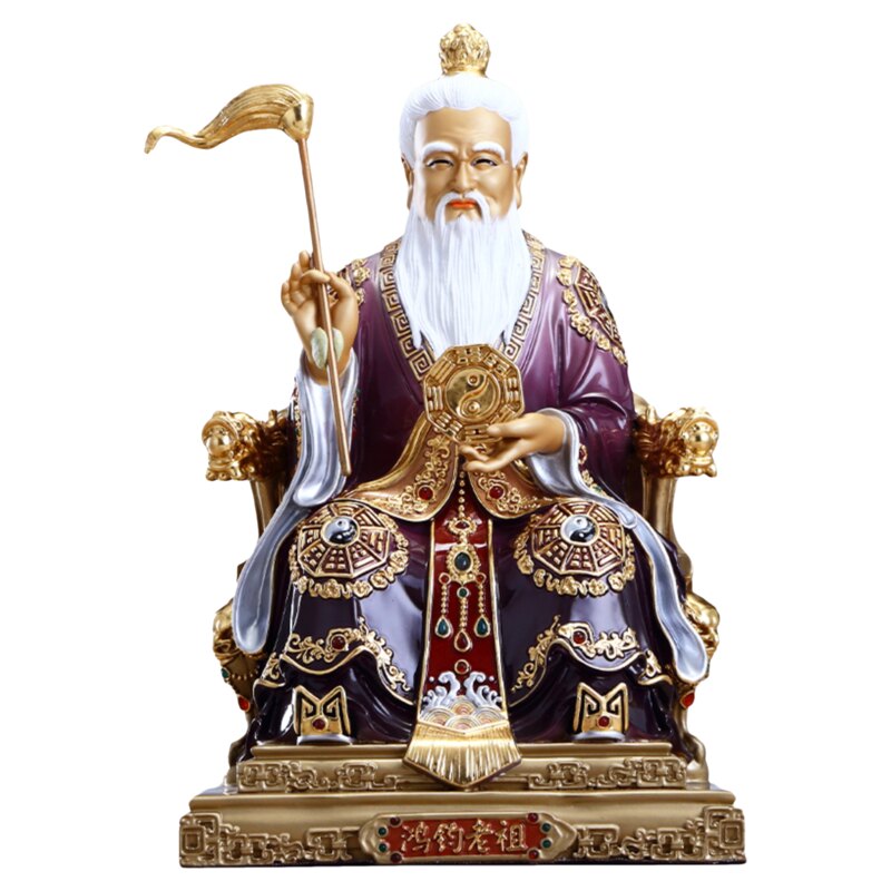 纯铜鸿钧老祖神像道家供奉摆件