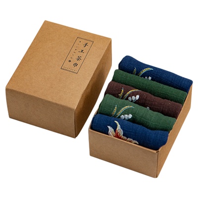 一纪中式刺绣吸水轻奢茶巾