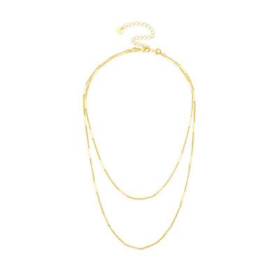 星光熠熠双层项链颈链女简约精致