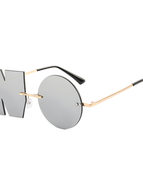 欧美款no眼镜反光ins个性无框