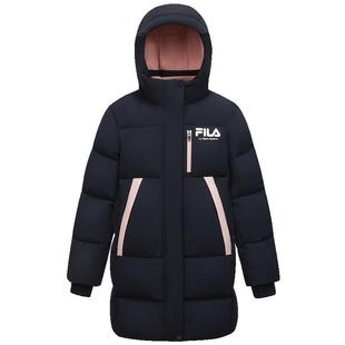 FILA KIDS斐乐童装女大童鹅绒羽绒服2025冬新款儿童中长款外套
