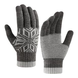 南极人手套男冬季加绒含羊毛手套户外防风可触屏骑行加厚防寒H