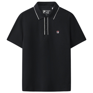 FILA 斐乐官方男子针织短袖POLO衫2025冬季新款时尚休闲基础上衣