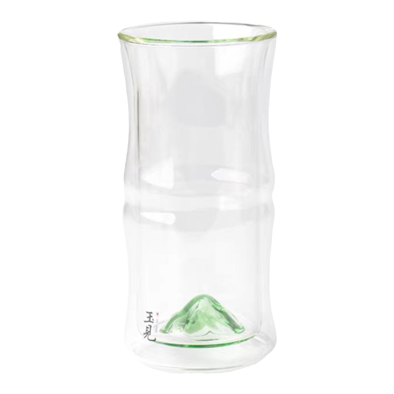 玉见高端双层玻璃办公杯泡茶杯