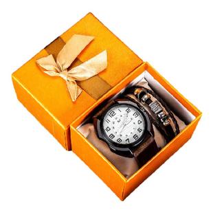 Quartz Wrist Watch Leather Wallet Gift Set for Boyfriend men
