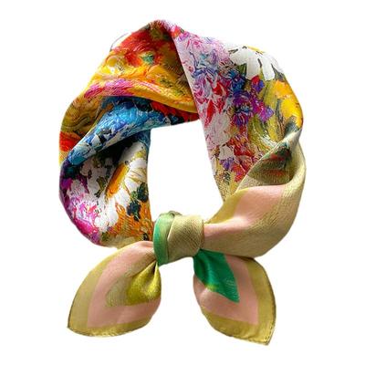 韩版真丝领巾女春秋围巾田园亲肤