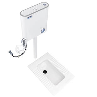 蹲便器家用蹲坑厕所卫浴陶瓷大便器便池冲水箱蹲厕卫生间防臭便盆