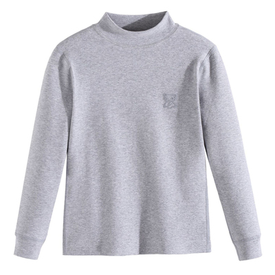 儿童彩棉加绒加厚半高领秋衣冬季