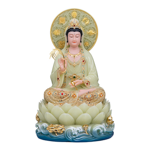 汉白玉娑婆三圣佛像供奉摆件