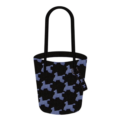 牛仔小马奔腾水桶包女帆布斜挎包