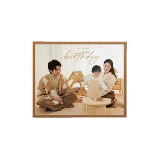 相框定制全家福照片打印加挂墙洗家庭合照做成实木画框装裱创意