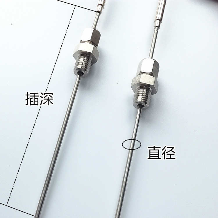 铠装热电偶WRNK-391带活动螺纹可弯曲高温K/E/PT100进口电阻探针