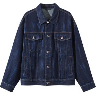 2024年秋季品GXG牛仔夹克男潮流宽松牛仔外套休闲夹克男