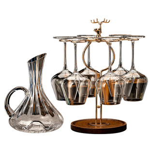 轻奢高档水晶玻璃红酒杯家用大肚勃艮第高脚葡萄酒杯子醒酒器套装