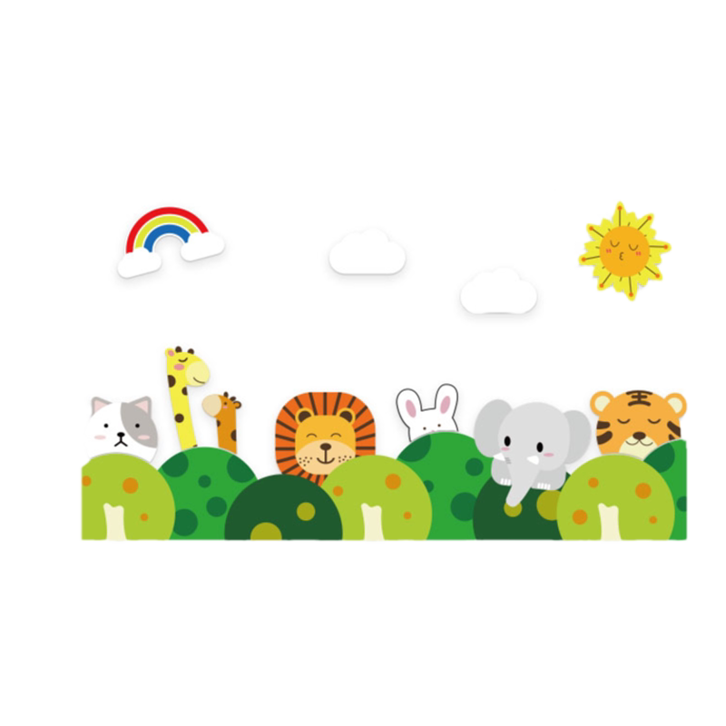 幼儿园墙面装饰森林主题环创成品卡通动物托管班机构文化形象布置