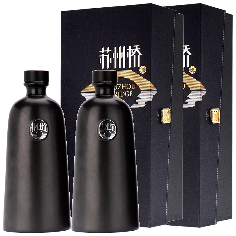 苏州桥浓香型白酒粮食酒黑瓷礼盒