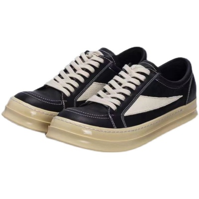 ROG RO黑白暗黑经典款低帮鞋休闲鞋复古男女同款真皮牛皮板鞋美式