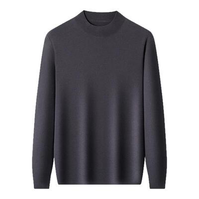 【60支精纺】男士100羊毛衫可机洗半高领高端毛衣超细羊毛打底衫