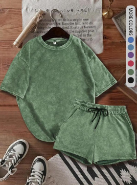 L 40950 Washed vintage drop shoulder tee 水洗做旧落肩 T 恤