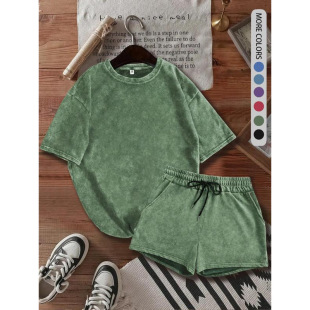 L 40950 Washed vintage drop shoulder tee 水洗做旧落肩 T 恤
