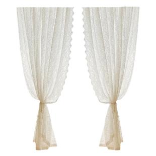 蕾丝窗帘布遮光2025新款免打孔安装飘窗卫生间纱帘透光不透人阳台