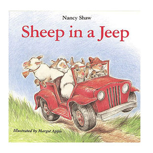 吉普车里的羊 英文原版绘本 Sheep in a Jeep 小羊向前冲 廖彩杏名家书单推荐 韵文童话 幼儿童早教启蒙图画书英语阅读本 英语书籍