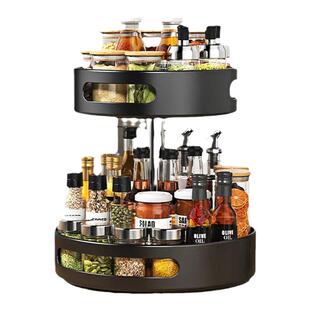 厨房调料置物架可旋转调味品专用转角台面油盐酱醋瓶多功能收纳盒