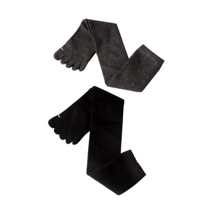 四季高筒过膝靴袜学生长筒五指袜棉袜女款素色棉质保暖分趾小腿袜