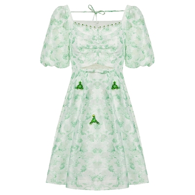 【奥莱】MAXRIENY田园风连衣裙夏季修身碎花裙子