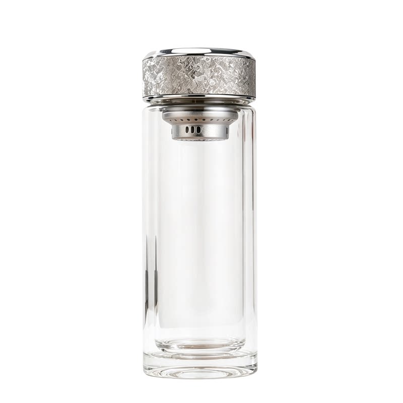 高端钛双层玻璃杯高硼硅耐热茶杯