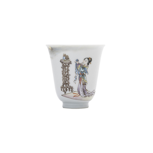 端丽冠绝 花颜月貌 三余粉彩貂蝉拜月纯手工高端人物闻香主人茶杯