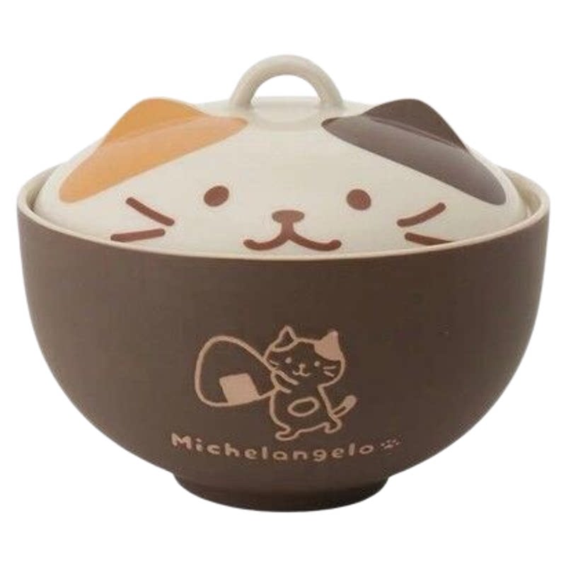 JW 岛国H牌同款 软萌治愈三花猫拉面碗 呆萌小猫汤碗泡面碗大饭碗