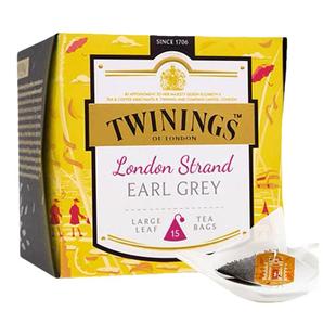 Twinings川宁大叶白金英伦茗香伯爵红茶叶15袋三角茶包