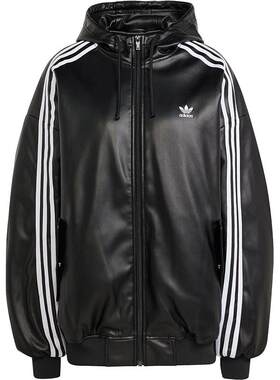 Adidas/阿迪达斯女士皮夹克外套