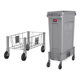 乐柏美不锈钢小车单桶移动小推车垃圾桶底轮1968468万向底轮