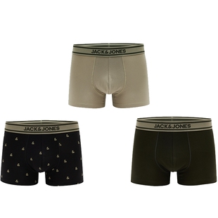 杰克琼斯男装冬季款男士内裤3条装潮舒适印花透气弹力平角内裤男