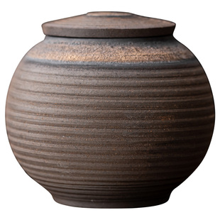 复古陶瓷茶叶罐小号密封罐普洱散茶储存罐家用瓷罐醒茶罐子便携罐