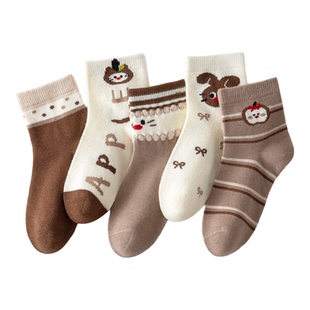 女童袜子春秋厚款男童宝宝棉袜小孩秋冬季中大童儿童中筒无骨童袜