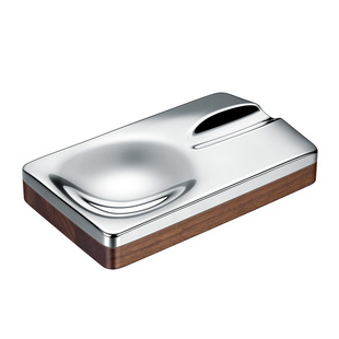 摩登MODERN轻奢不锈钢北美黑胡桃木专用雪茄烟灰缸男商务礼品定制