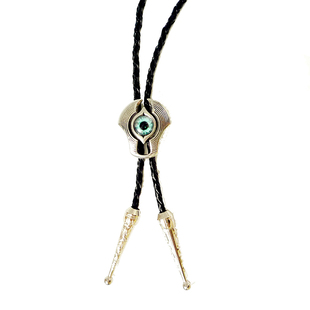 金色马蹄字母花式项链男士原创设计镀24K纯金纯银吊坠美国牛仔风