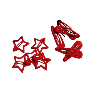 ~ins少女心迷你星星款红色春季边夹刘海夹可爱发夹滴胶BB夹水滴