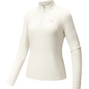 安踏半拉链长袖女士2026春季新款速干透气跑步训练服打底上衣长T