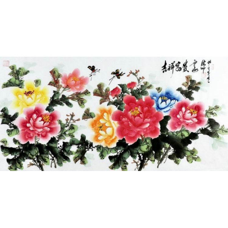 纯手绘钟馗弥勒佛国画装饰画真迹