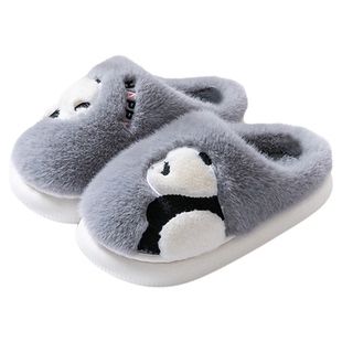 儿童棉拖鞋秋冬季男童2025新款防滑室内居家小女孩中大童毛毛拖鞋