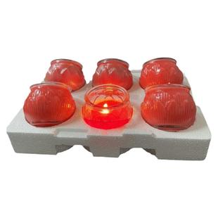 知物酥油厂家大杯24小时平口莲花酥油灯无烟蜡烛供佛供神年烛1天