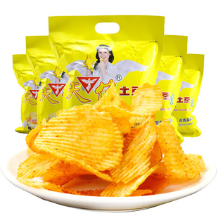 天使土豆片108g大包装陕西特产80怀旧麻辣椒香烧烤番茄味薯片零食
