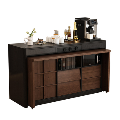 可伸缩岛台餐桌一体家用岩板导台